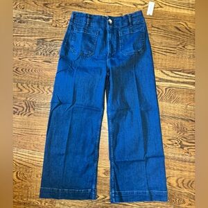 The Colette  Crop High Rise Wide Leg Jeans by Maeve